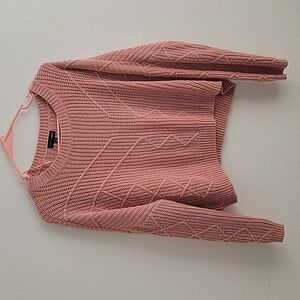 Pink Knit Cropped Sweater